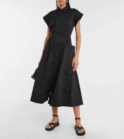 Shop Co Essentials Poplin Midi Dress In Black