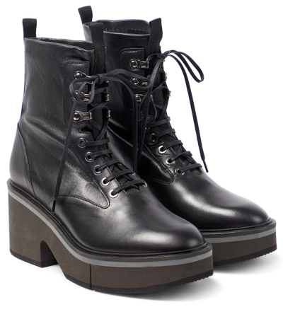 Shop Clergerie Agnes Leather Lace-up Boots In Black
