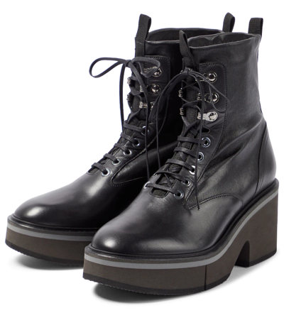 Shop Clergerie Agnes Leather Lace-up Boots In Black