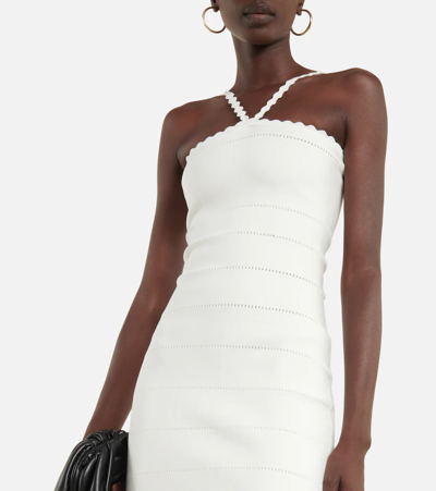 Shop Victoria Beckham Openwork Knit Midi Dress In White