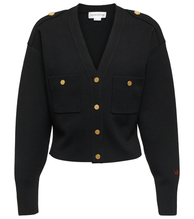 Shop Victoria Beckham Wool-blend Cardigan In Black
