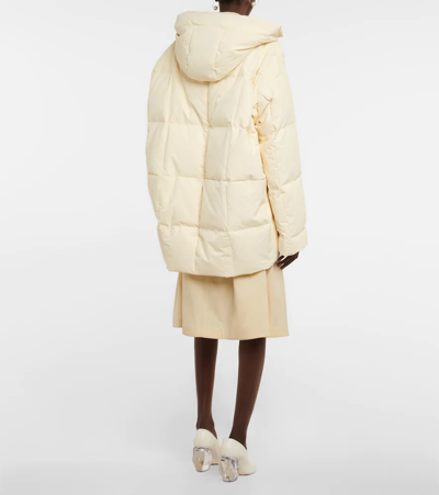 Jil Sander Quilted Hooded Puffer Jacket In Natural