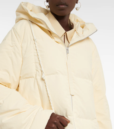 Jil Sander Quilted Hooded Puffer Jacket In Natural