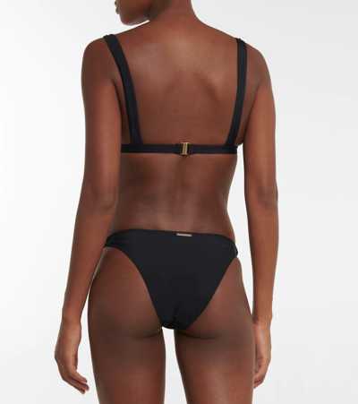 Shop Stella Mccartney Falabella Chain-strap Triangle Bikini Top In Black