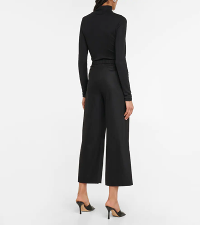 's Max Mara Floria Wool Blend Flannel Straight Pants In Nero