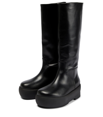 Gia Borghini Black Slip-on Boots With Platform In Black