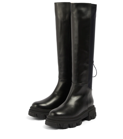 Shop Gia Borghini Gia 12 Leather Knee-high Boots In Black