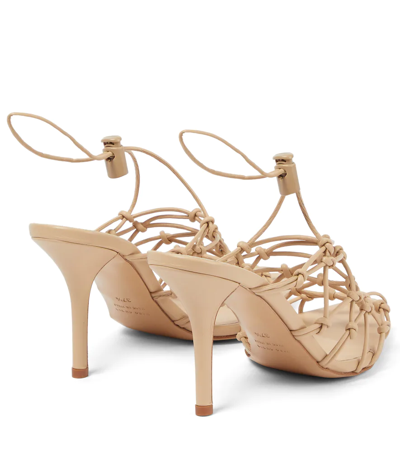 Shop Gia Borghini Gia 11 Faux Leather Slingback Sandals In Oatmilk