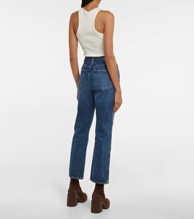 Shop Agolde Pinch Waist High-rise Straight Jeans In Placebo