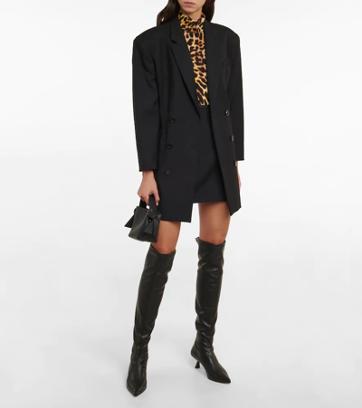 Shop Souliers Martinez Latina Faux Leather Over-the-knee Boots In Black