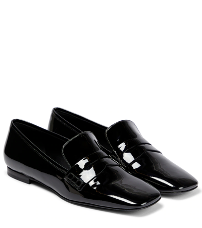 Shop Khaite Carlisle Patent Leather Loafers In Black