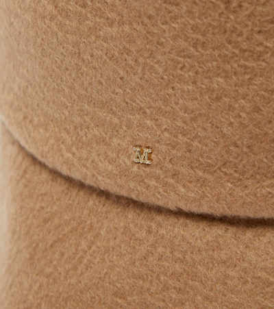 Shop Max Mara Fiducia Logo Wool Bucket Hat In Cammello