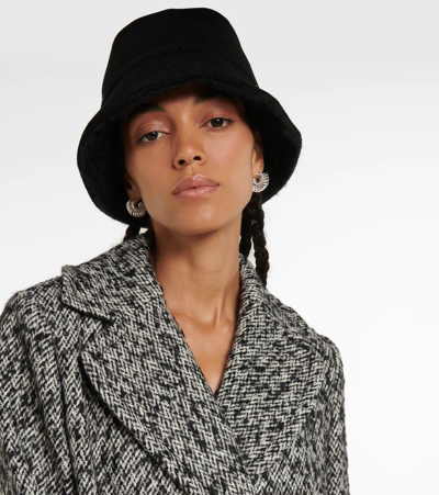 Max Mara Fiducia Logo Bucket Hat In Nero