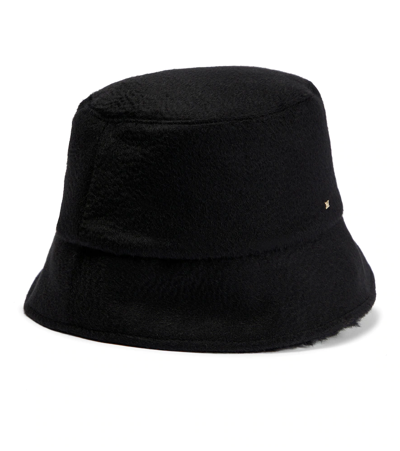 Max Mara Fiducia Logo Bucket Hat In Nero
