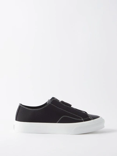 Givenchy City Low Cap-toe Canvas And Leather Sneakers In Black | ModeSens