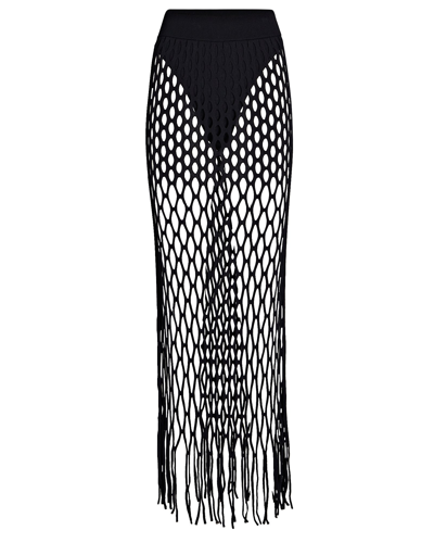 Shop Dion Lee Reef Net Knit Pencil Skirt In Black