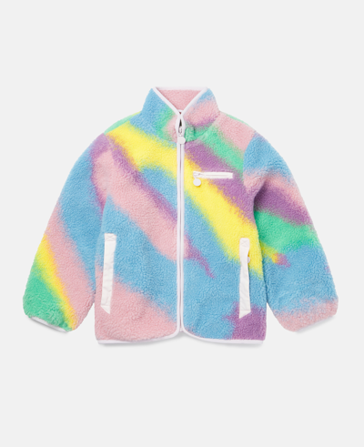 Shop Stella Mccartney Spray Print Teddy Fleece Jacket In Multicolour