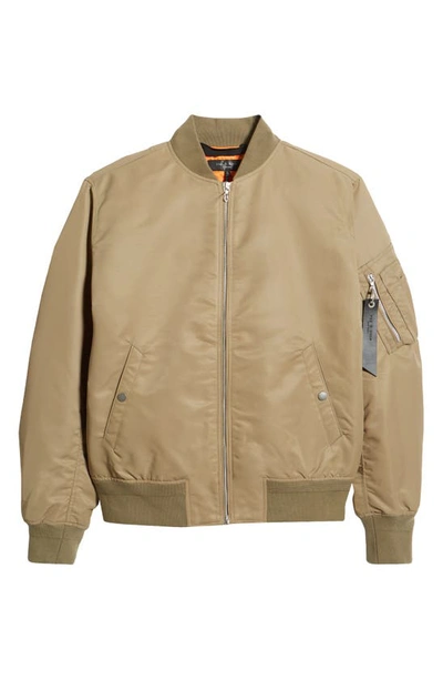 Rag & Bone Icons Manston Recycled Nylon Bomber Jacket In Armygrn