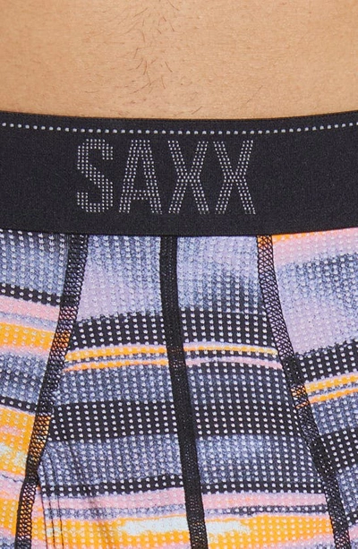 Saxx Quest Quick Dry Mesh Boxer Briefs In Multi Fog Bank Stripe
