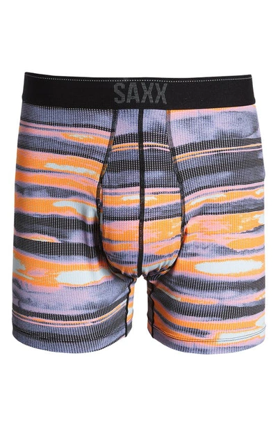 Saxx Quest Quick Dry Mesh Boxer Briefs In Multi Fog Bank Stripe