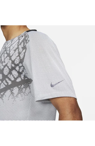 Shop Nike Dri-fit Advanced Run Division Techknit T-shirt In Black/ Football Grey/ White