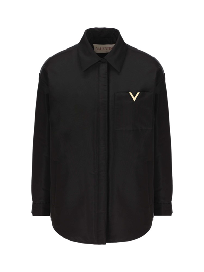 Shop Valentino Logo Plaque Long In Black
