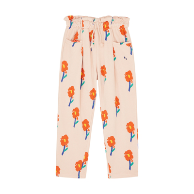 Shop Bobo Choses Kids Flowers Printed Cotton Sweatpants In Pink & Other
