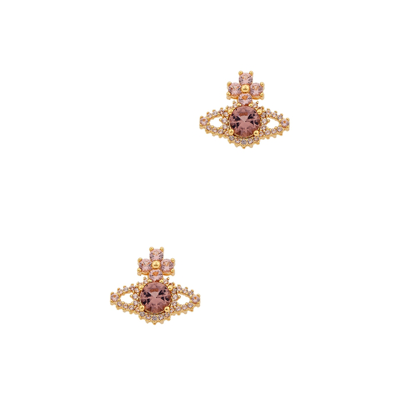 Shop Vivienne Westwood Valentina Orb Gold-tone Stud Earrings