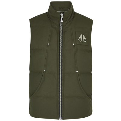 Shop Moose Knuckles Montreal Green Quilted Cotton-blend Gilet
