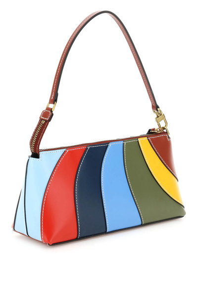 Shop Staud Leather Riviera Kaia Shoulder Bag In Blue,red,green,light Blue