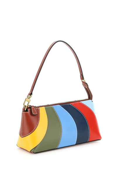 Shop Staud Leather Riviera Kaia Shoulder Bag In Blue,red,green,light Blue