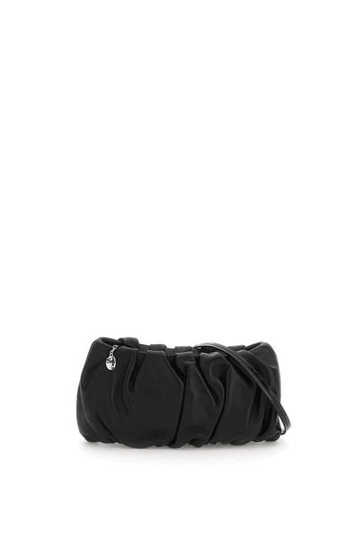 Shop Staud Leather Bean Bag In Black