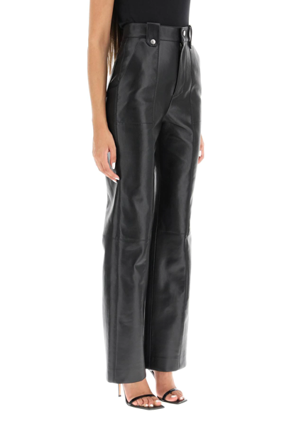 Shop Nanushka 'zelda' Pants In Regenerated Leather In Black