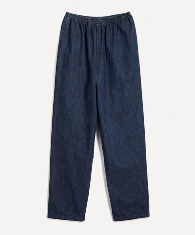 Shop Eskandar Women's Regular Denim Trousers In Jean Dark