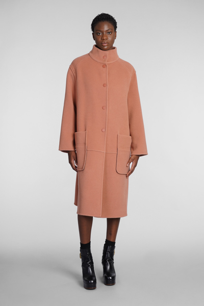 Shop See By Chloé Coat In Brown Polyamide