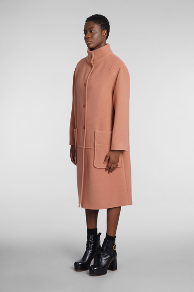 Shop See By Chloé Coat In Brown Polyamide