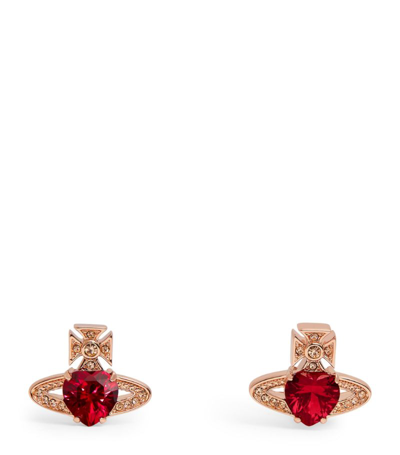 Shop Vivienne Westwood Faux Crystal And Gemstone Ariella Stud Earrings In Gold