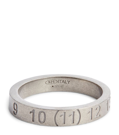 Shop Maison Margiela Palladium-plated Numbers Band Ring In Silver