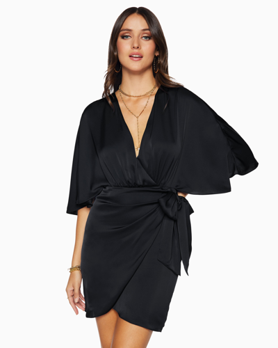 Shop Ramy Brook Alexis Wrap Mini Dress In Black