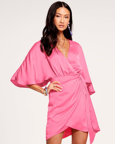 Shop Ramy Brook Alexis Wrap Mini Dress In Wild Pink