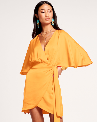 Shop Ramy Brook Alexis Wrap Mini Dress In Radiant Yellow