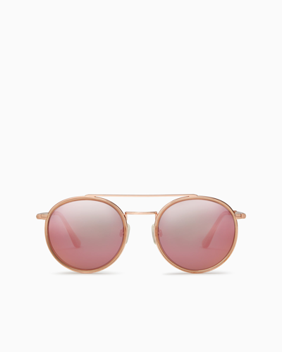 Shop Ramy Brook Monaco Round Sunglasses In Crystal Nude