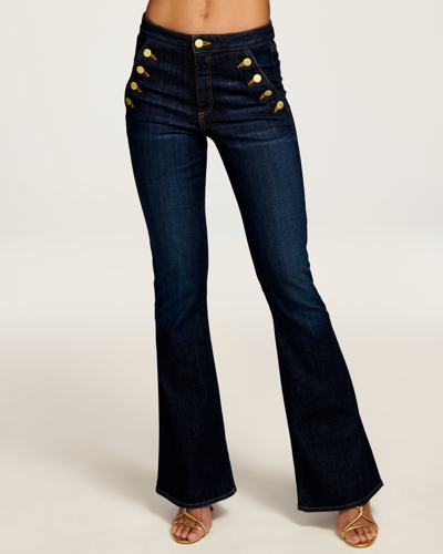 Shop Ramy Brook Helena High-rise Flare Jean In Dark Rinse