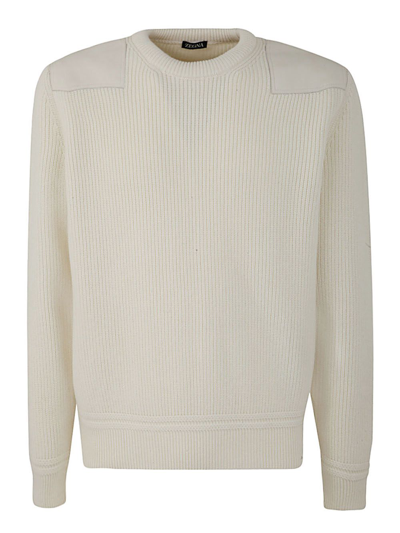 Shop Ermenegildo Zegna Men's White Other Materials Sweater