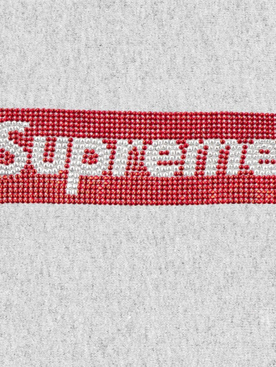 Shop Supreme Swarovski Box Logo Hoodie In Grau
