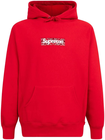 Supreme Bandana Box Logo Hoodie In Red | ModeSens