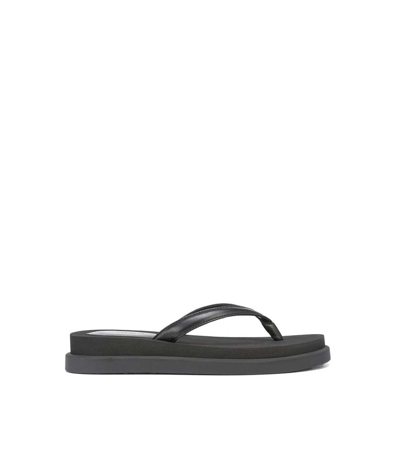 Shop Gianvito Rossi Platform Leather Thong Flatform In Black