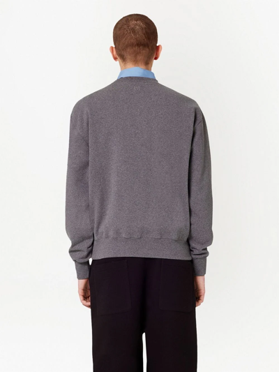 Ami Alexandre Mattiussi Logo-patch Organic-cotton Sweatshirt In Grey