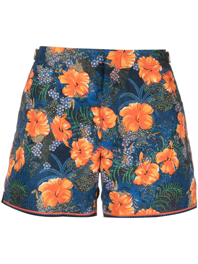 Shop Orlebar Brown Setter Club Floral-print Swim Shorts In Blue