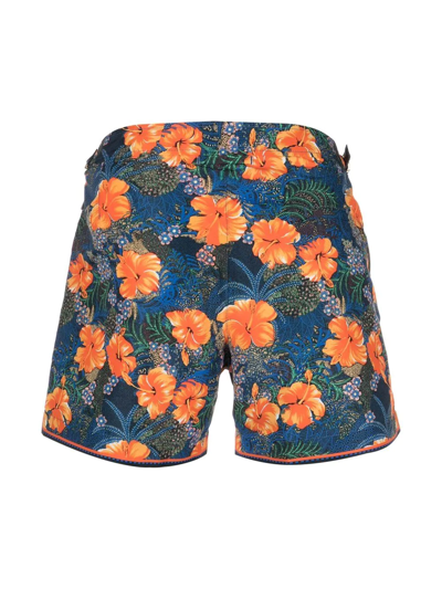 Shop Orlebar Brown Setter Club Floral-print Swim Shorts In Blue